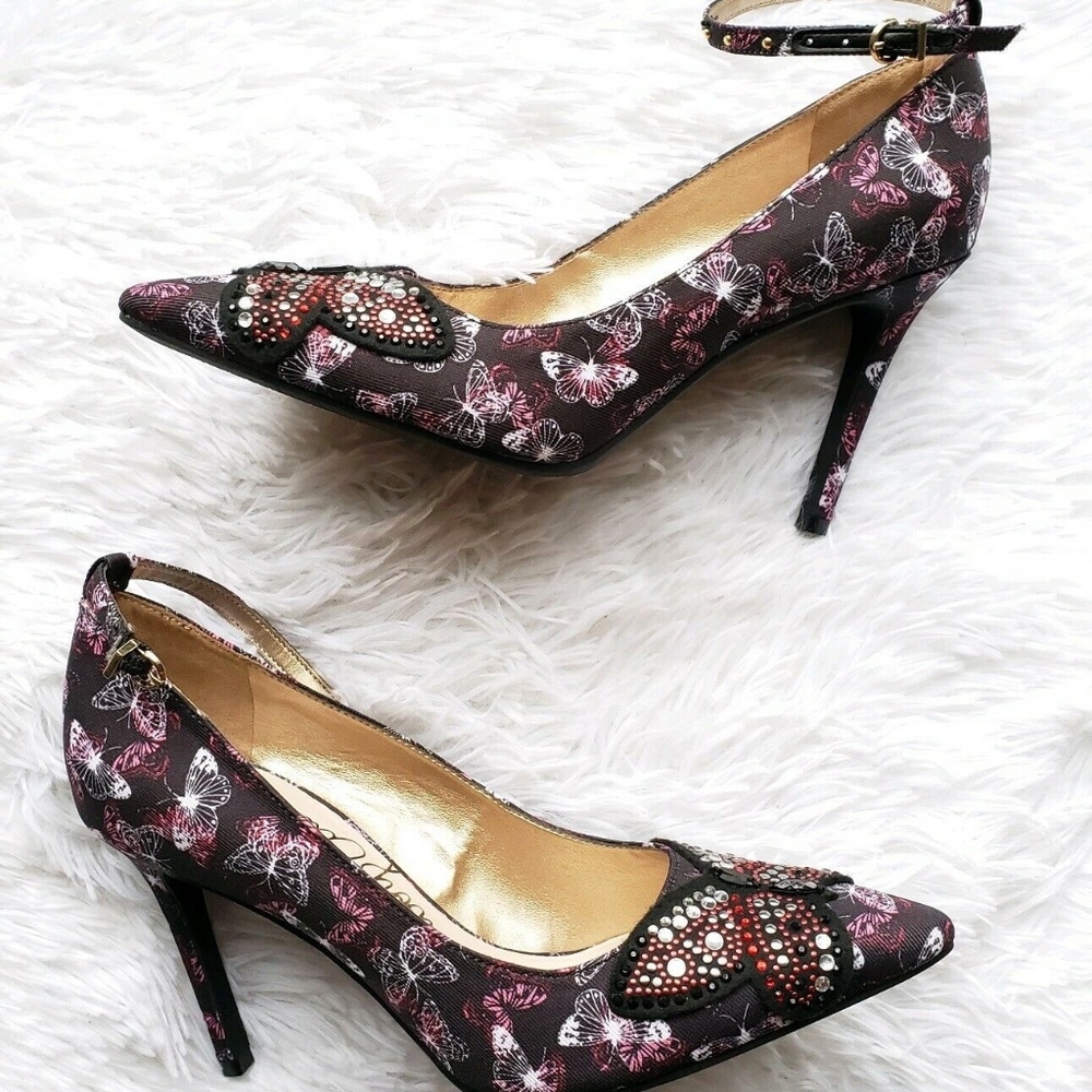 Libby Edelman High Heels Shoes Butterfly Print